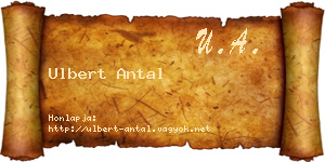 Ulbert Antal névjegykártya